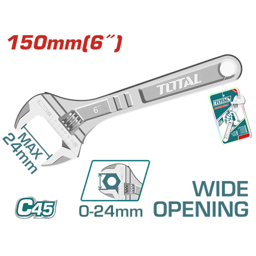 [THT101063] مفتاح إنجليزي 6" - Ø0-24mm