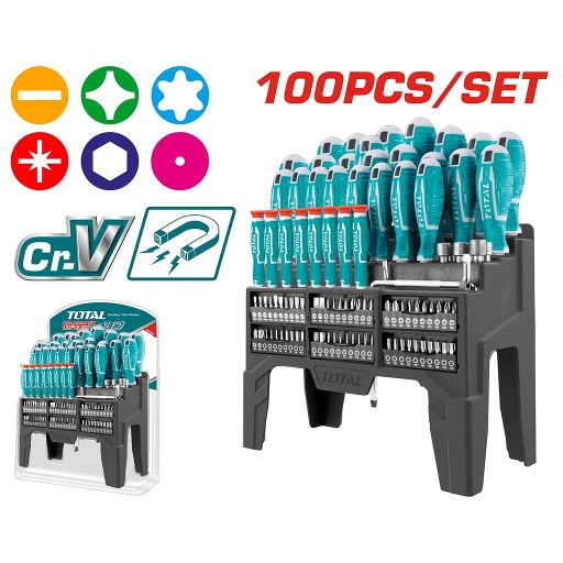 [THT2506100] TOTAL - THT2506100 - Jeu de 100 pcs tournevis