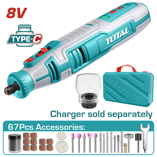 [TMGLI0801] TOTAL - TMGLI0801 - Mini meuleuse batterie 8V