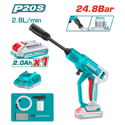 [TPWLI20362] TOTAL - TPWLI20362 -  Laveuses à batterie 20V - 24.8Bar