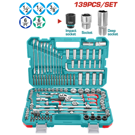 [THKTHP21396] TOTAL - THKTHP21396 - Mallette à outils 139 pcs