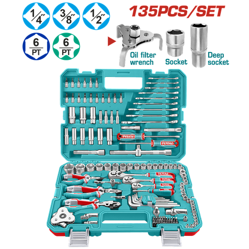 [THKTHP21356] TOTAL - THKTHP21356 - Mallette à outils 135 pcs