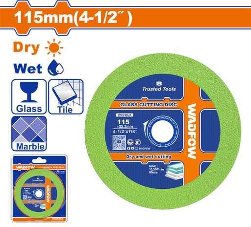 [WDC9K45] WDF - WDC9K45 - Disque de coupe en verre Ø115mm