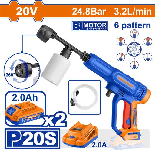 [WQX11203] WDF - WQX11203 - Laveuse à pression sans fil 20V 24.5bar
