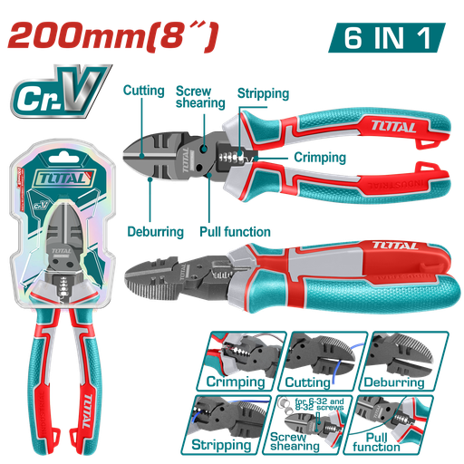 [THTMF386] TOTAL - THTMF386 - Pince coupante multifonction 6 en 1