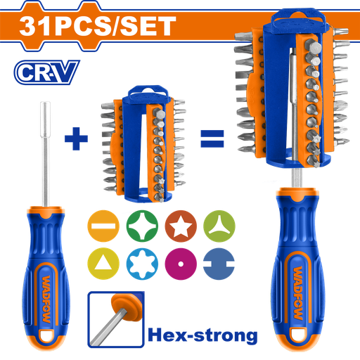 [WSS8431] WDF - WSS8431 - Ensemble de 31 embouts de tournevis