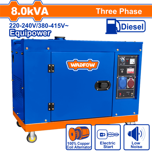 [WDG2A80DT] WDF - WDG2A80DT - Groupe électrogène diesel silencieux Max  8kVA 380V