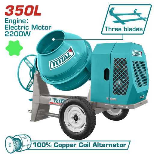 [TCM3506-1] TOTAL - TCM3506-1 - Betonniere electrique 350L 2.2kW 3HP