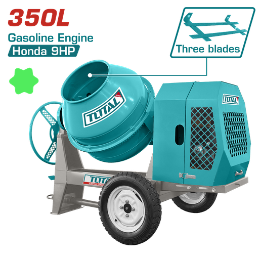 [TCM3506-2] خلاطة خرسانة بنزين 350L 6.6kW 9.0HP