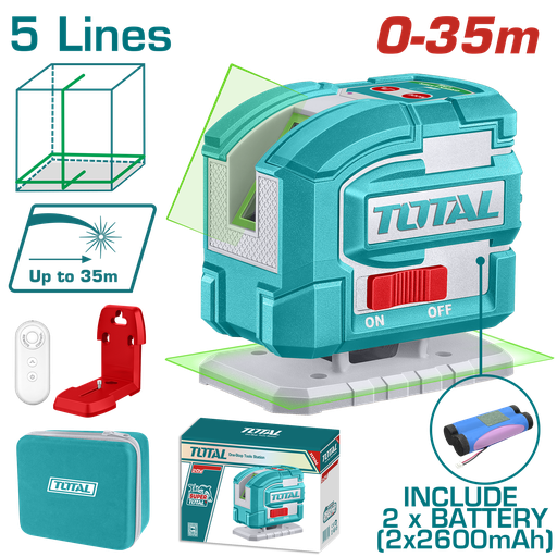 [TLL306502] TOTAL - TLL306502 - Laser de ligne autonivelant rechargable 0-35m