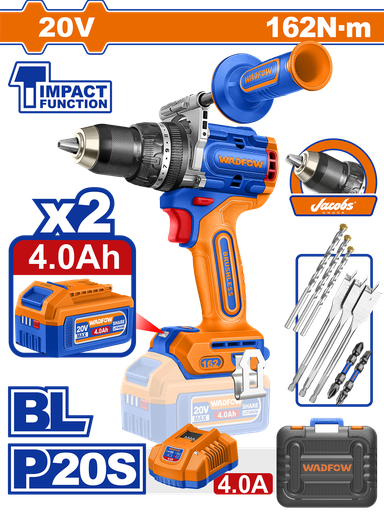 [WCDP16281] WDF - WCDP16281 - Perceuse à percussion sans balais 20V - 162Nm Ø13mm