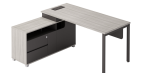 [SNN_LIDO_DU86L.160155-G] LIDO Bureau  1600X1550X750-Gauche-Noyer Gris