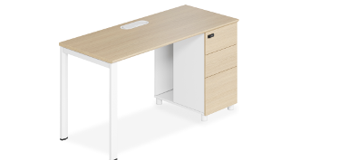 [SNN_LYRA_DLR63L/R.140060-CH] LYRA Station de travail 1 place avec 3 tiroirs- Chene 1400X600X750