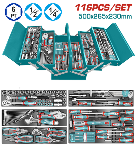 [THTCS351167] TOTAL - THTCS351167 - Mallette à outils 116 pcs