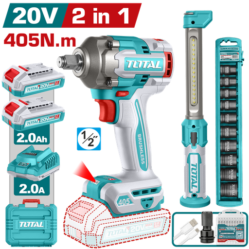 [TOSLI23056] TOTAL - TOSLI23056 - Combo sans fil 2 pièces 20V