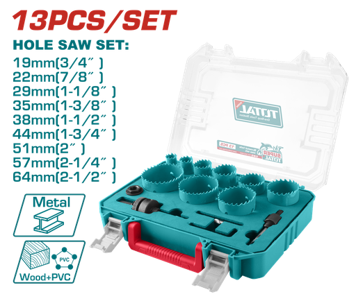 [TACSH0132] TOTAL - TACSH0132 - Jeu de scie cloche 13 pcs