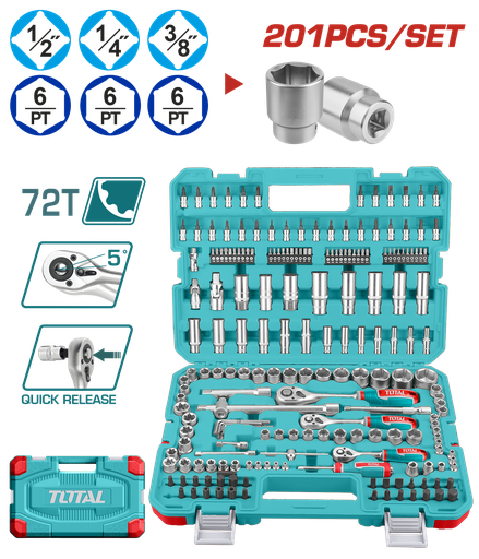 [THTS082016] TOTAL - THTS082016 - Mallette à outils 201 pcs